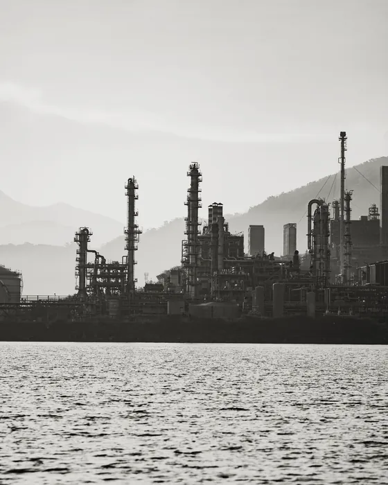 Refinery landscape at dawn